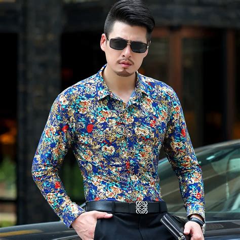 versace floral frame shirt|Men's Luxury and Designer Shirts .